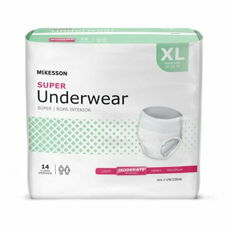 MCKESSON Super Moderate Absorbent Underwear, Extra Large, 14PK UW33846